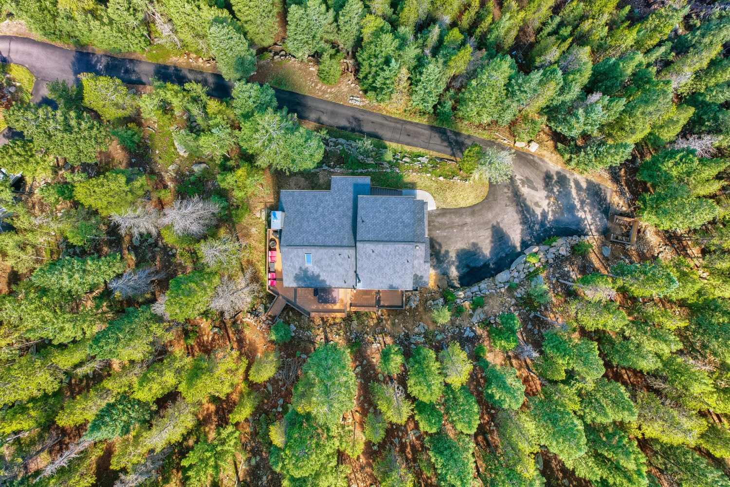 Panoramic mountain views from 8352 Martin Lane — Front Range visible from the property
